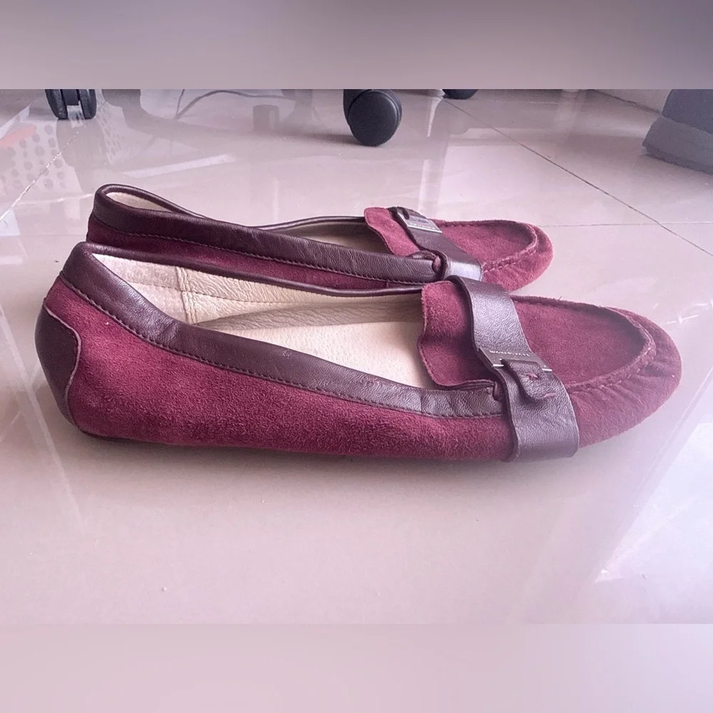 Women's Loafers Women’s Michael Kors Burgundy Suede Moccasin Loafer 8M